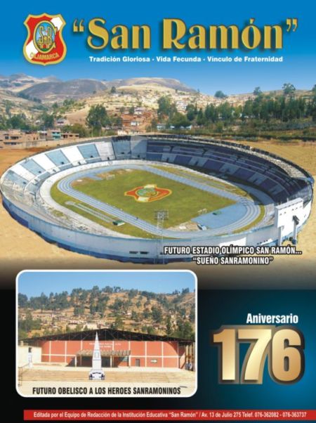 Portada de la revista "San Ram�n" editada al conmemorar el 176� Aniversario de creaci�n del Glorioso Colegio "San Ram�n" de Cajamarca.