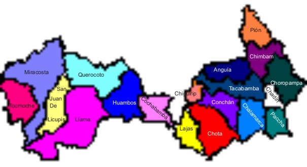Mapa pol�tico de la provincia de Chota