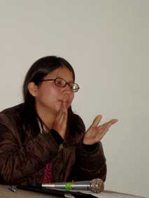 Srta. Vanessa Rodr�guez, organizadora de este homenaje a C�sar Vallejo.